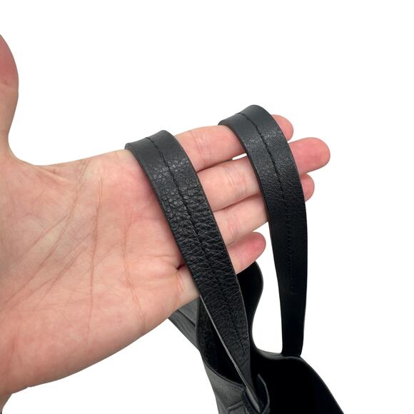 J.Crew Leather Downing Tote Carry All Black Leather Slouchy Shoulder Bag Classic - Picture 6 of 10